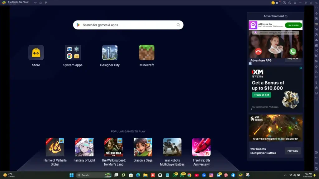 BlueStack Emulator Download on PC for Minecraft