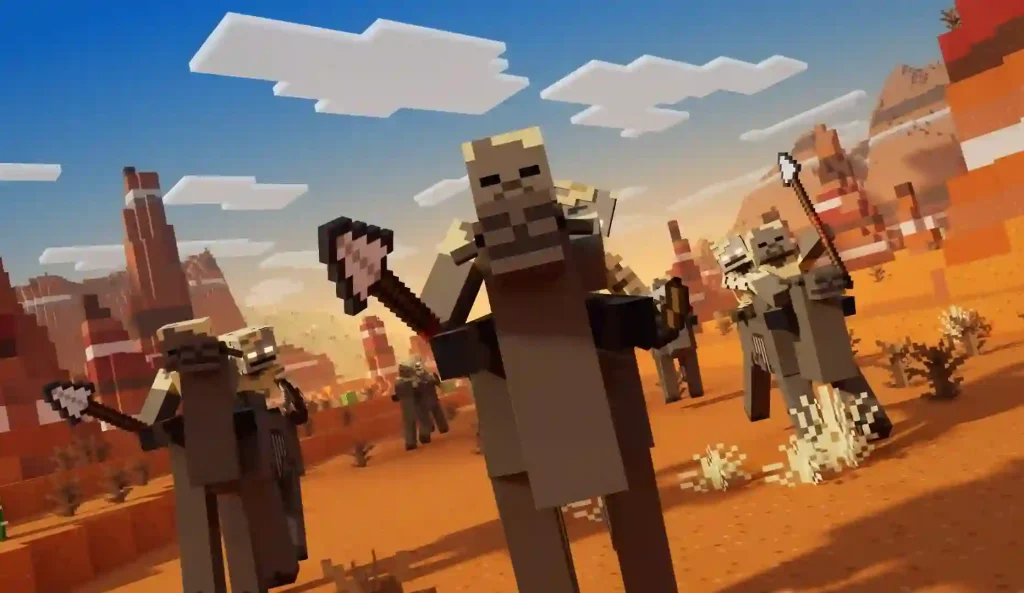 Mountains, Camel and War in Minecraft